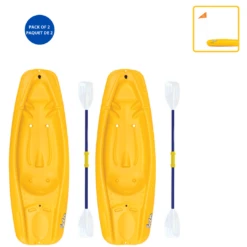 Pelican Sport Combo – 2 Solo Kids Kayaks With Paddles – Yellow